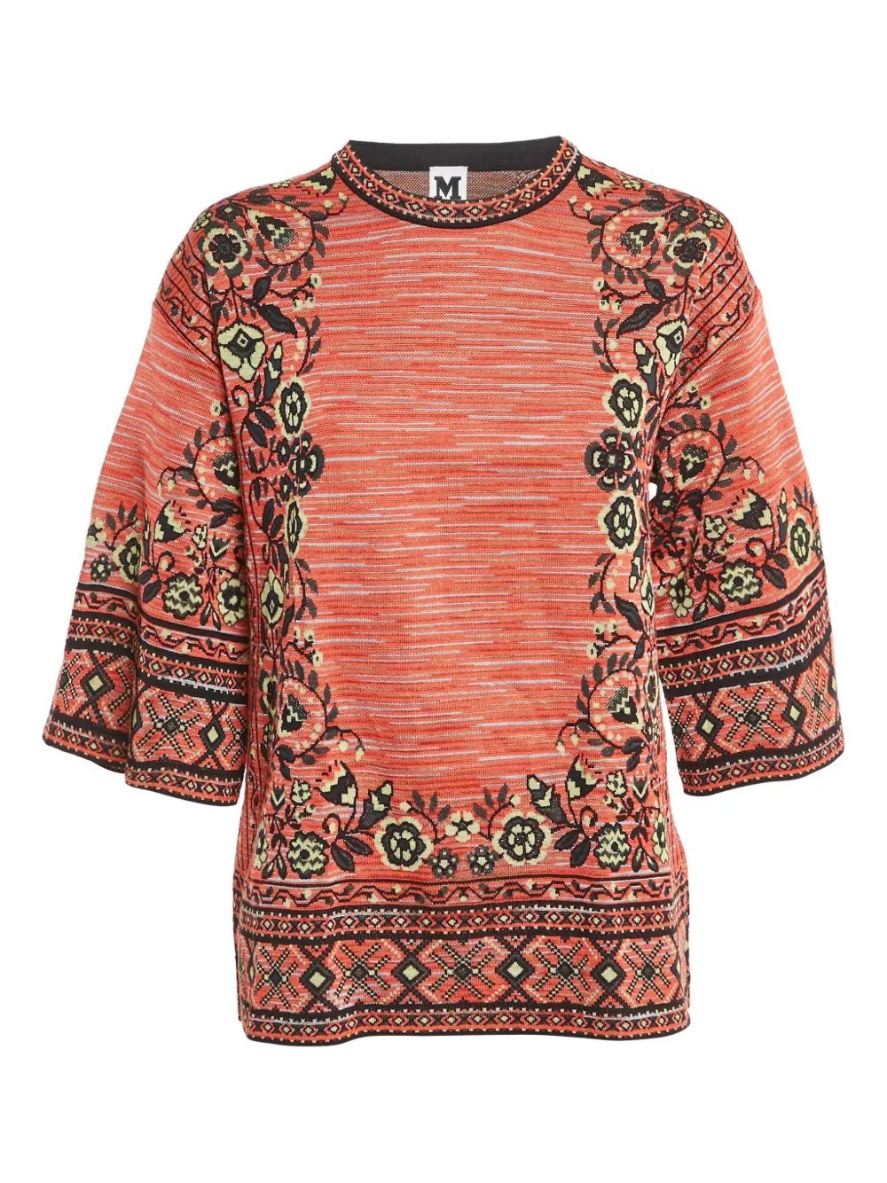 Missoni Pre-Owned floral-pattern knit top | Orange | Image 1