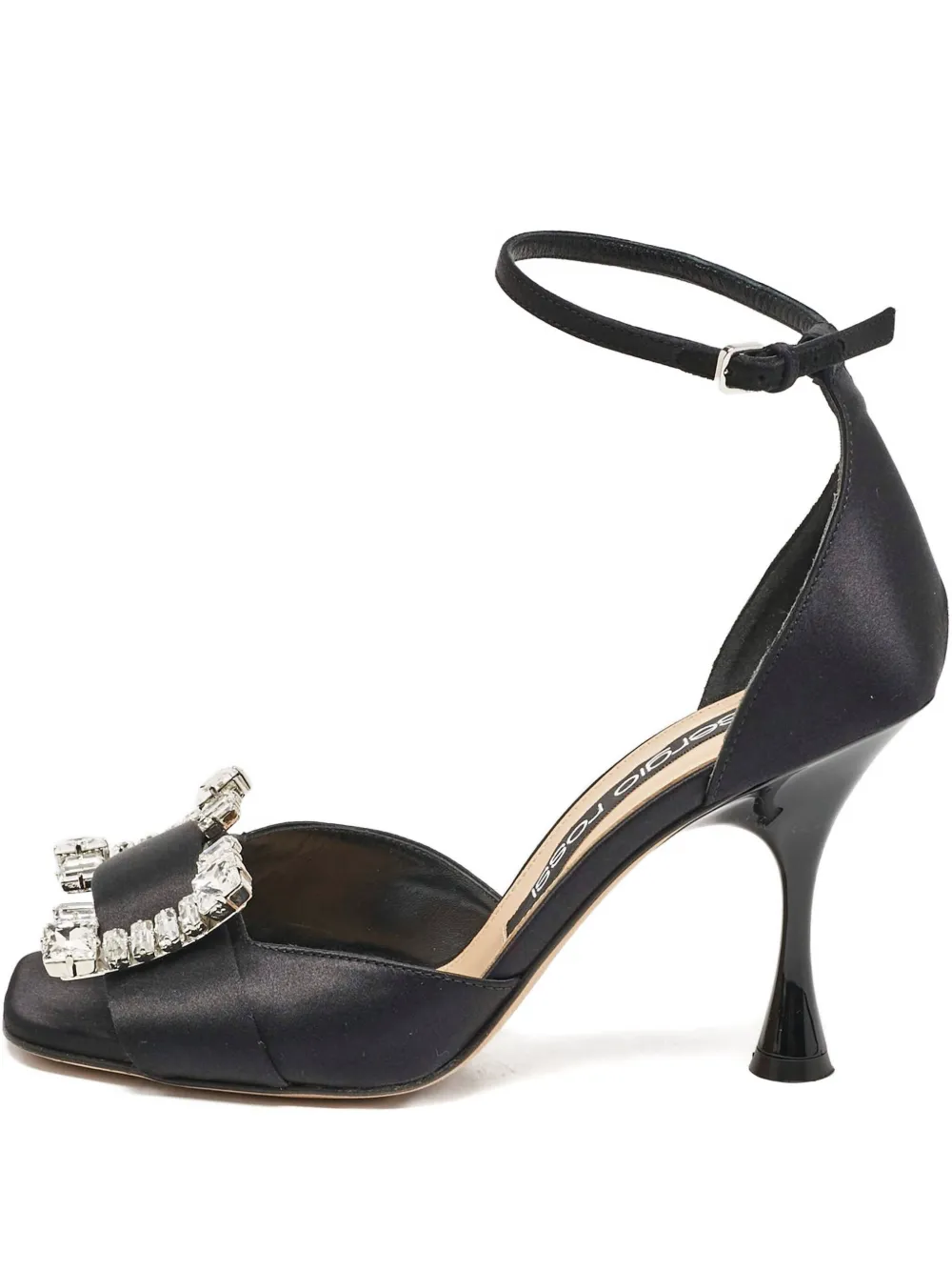 Sergio Rossi Vintage Sandalen mit Kristallen 100mm - Schwarz