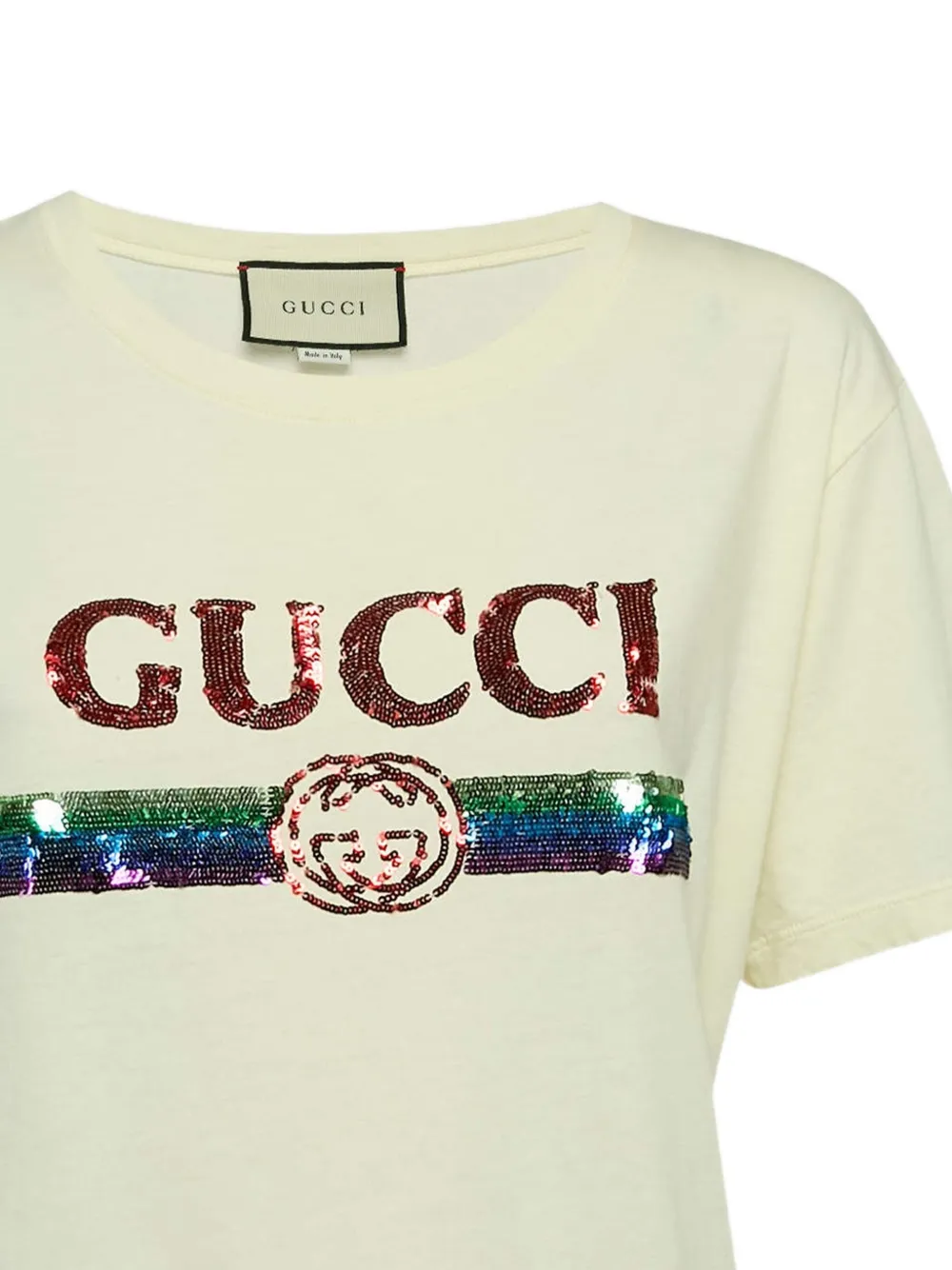 Gucci Pre-Owned sequin-embellished logo cotton T-shirt | Image 2