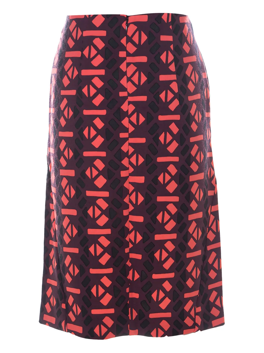 Marni Pre-Owned geometric-pattern skirt | Red | Image 1