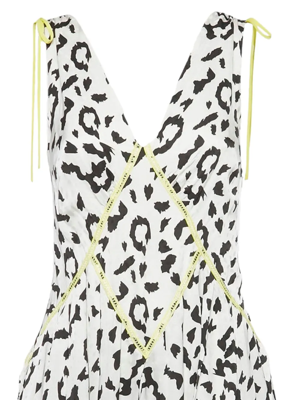 Self-Portrait Pre-owned midi-jurk met luipaardprint en gestrikt detail - Wit