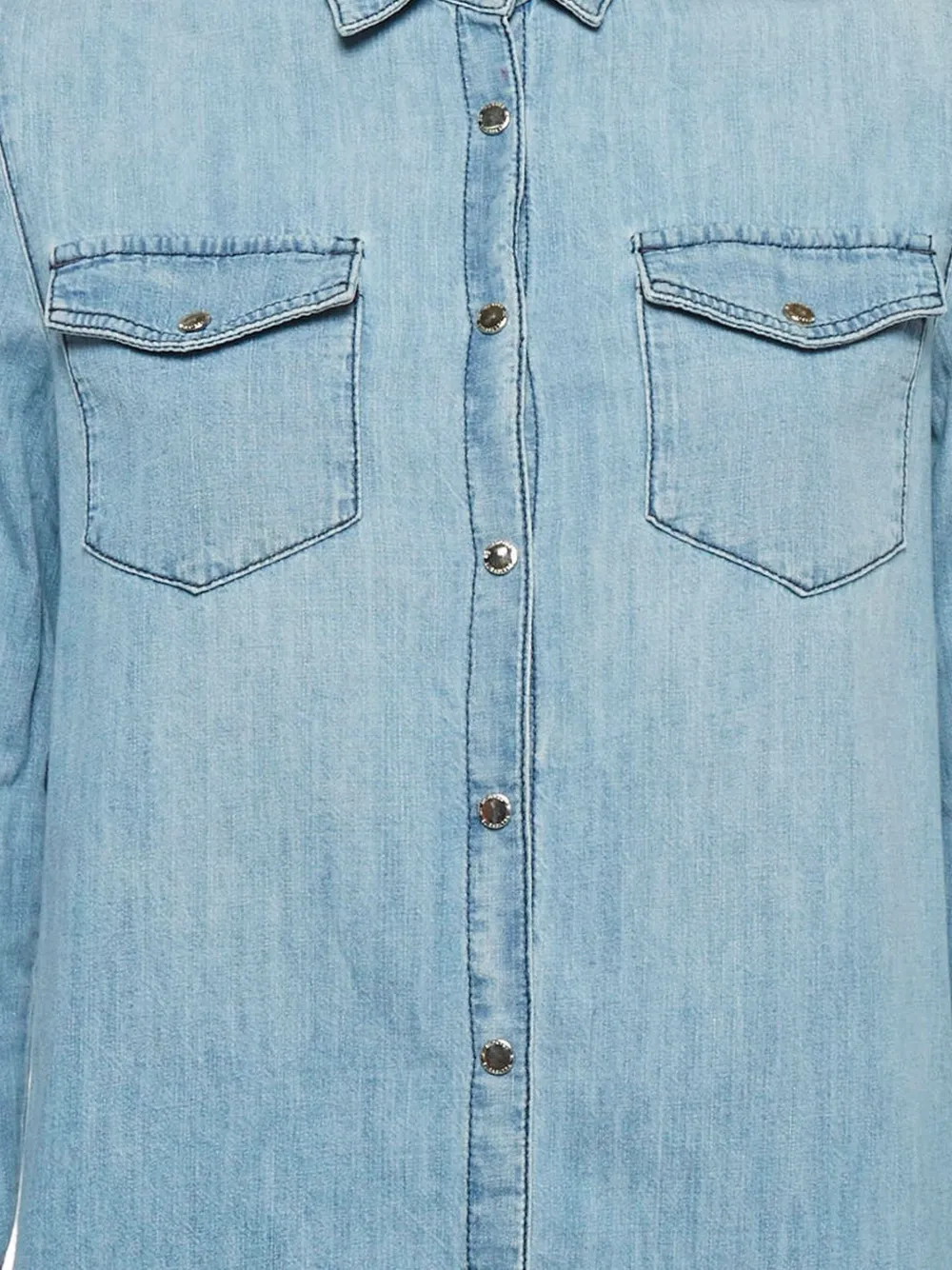 Pre-owned Elisabetta Franchi 2024 Pocket Denim Shirt In Blue
