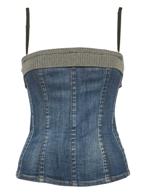 Dolce & Gabbana Pre-Owned haut-bustier à empiècement en jean (2024)