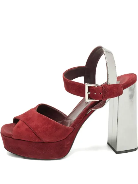 Prada Pre-Owned 130mm platform suede sandals