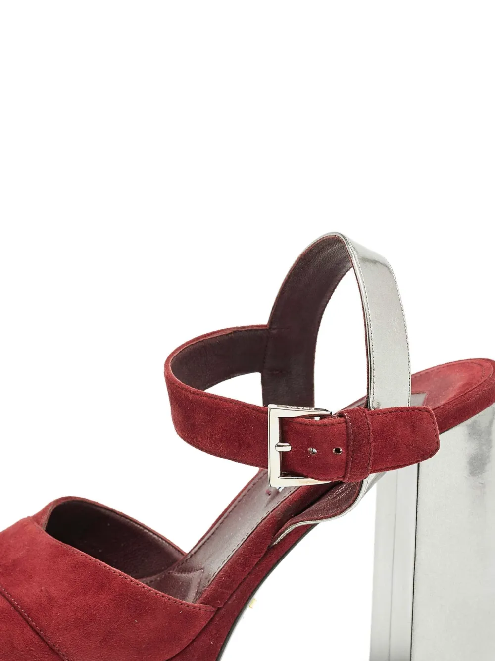 Prada Pre-Owned 130 mm suède sandalen met plateauzool - Rood