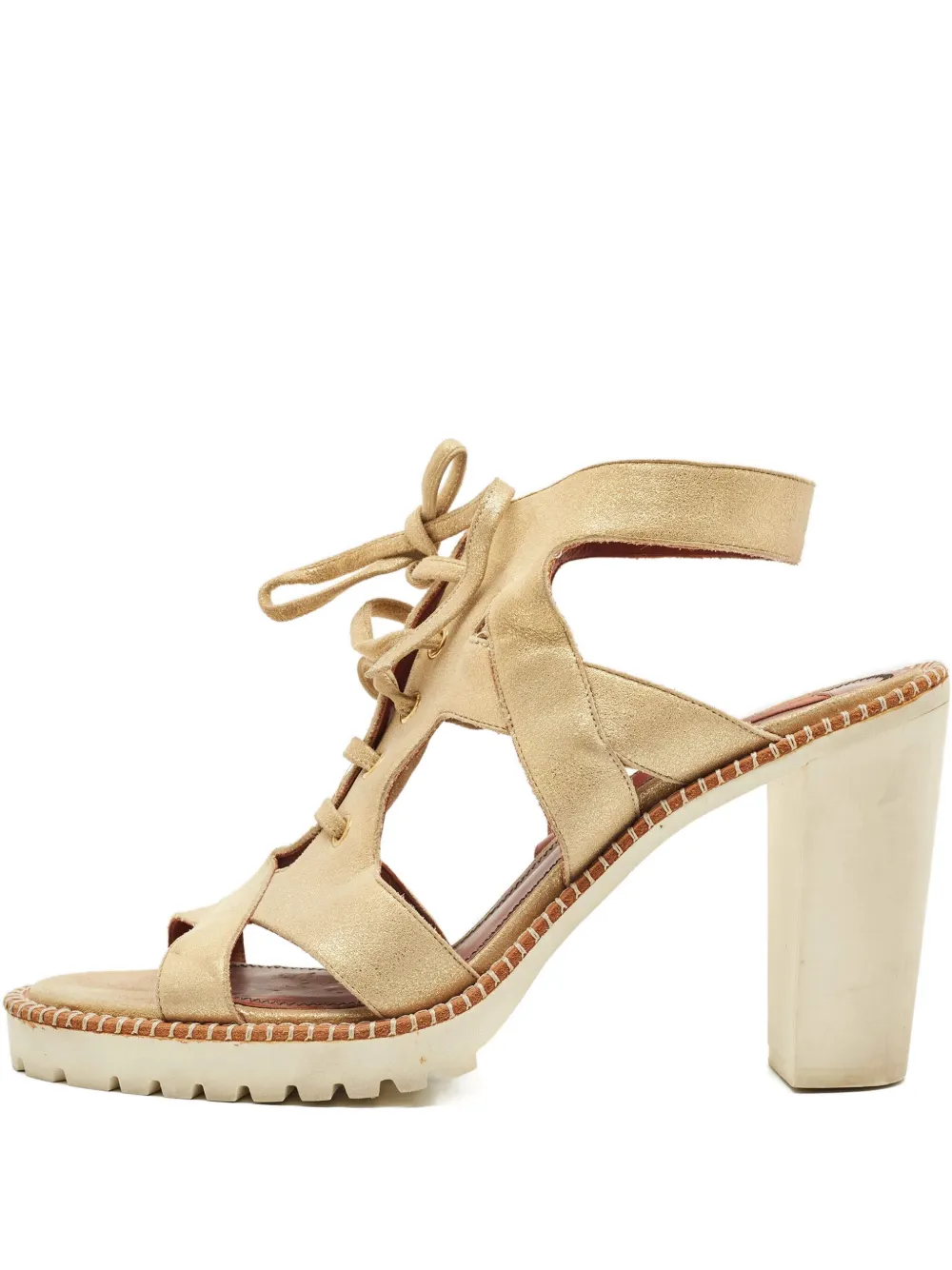 Missoni Pre-Owned Plateau-Sandalen mit Schnürung - Nude