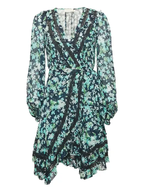 ZIMMERMANN floral crepe wrap dress
