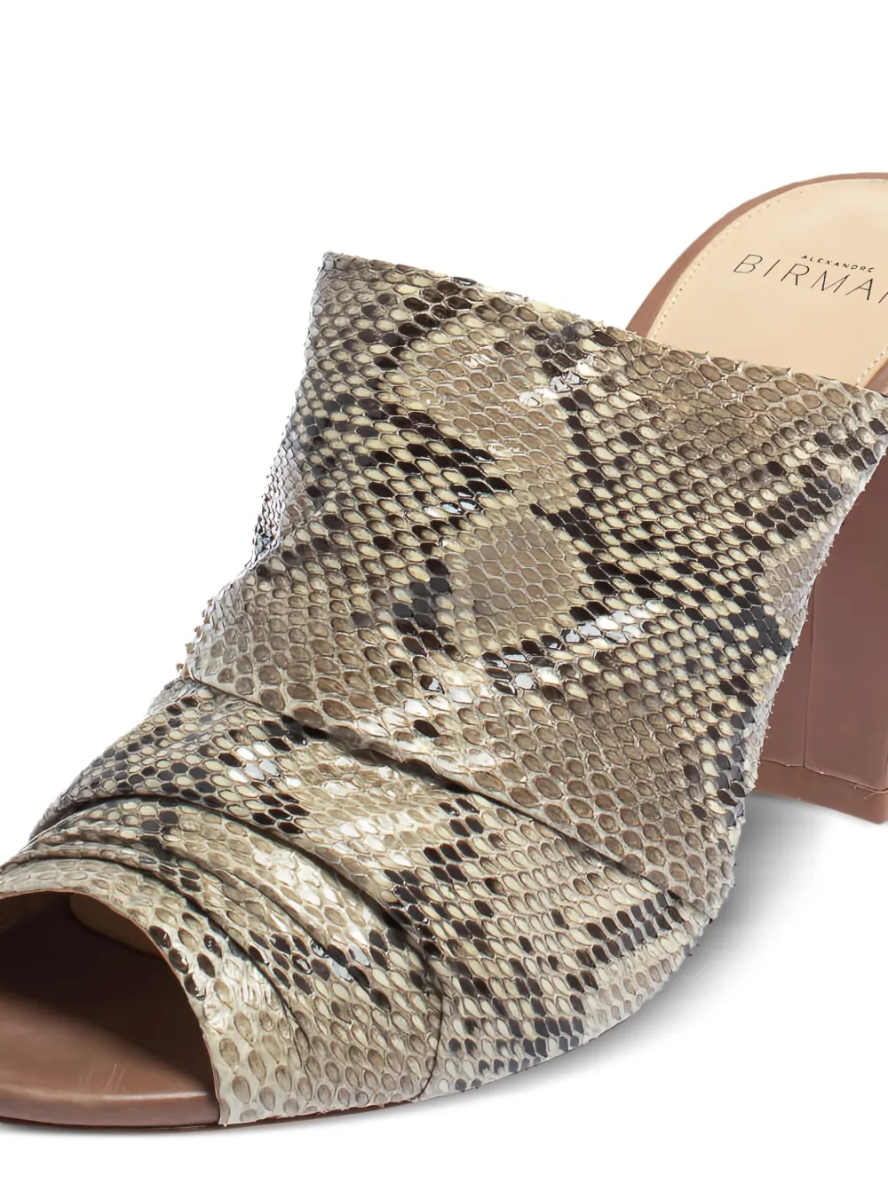 Pre-owned Alexandre Birman 90mm Python-leather Mules In Brown