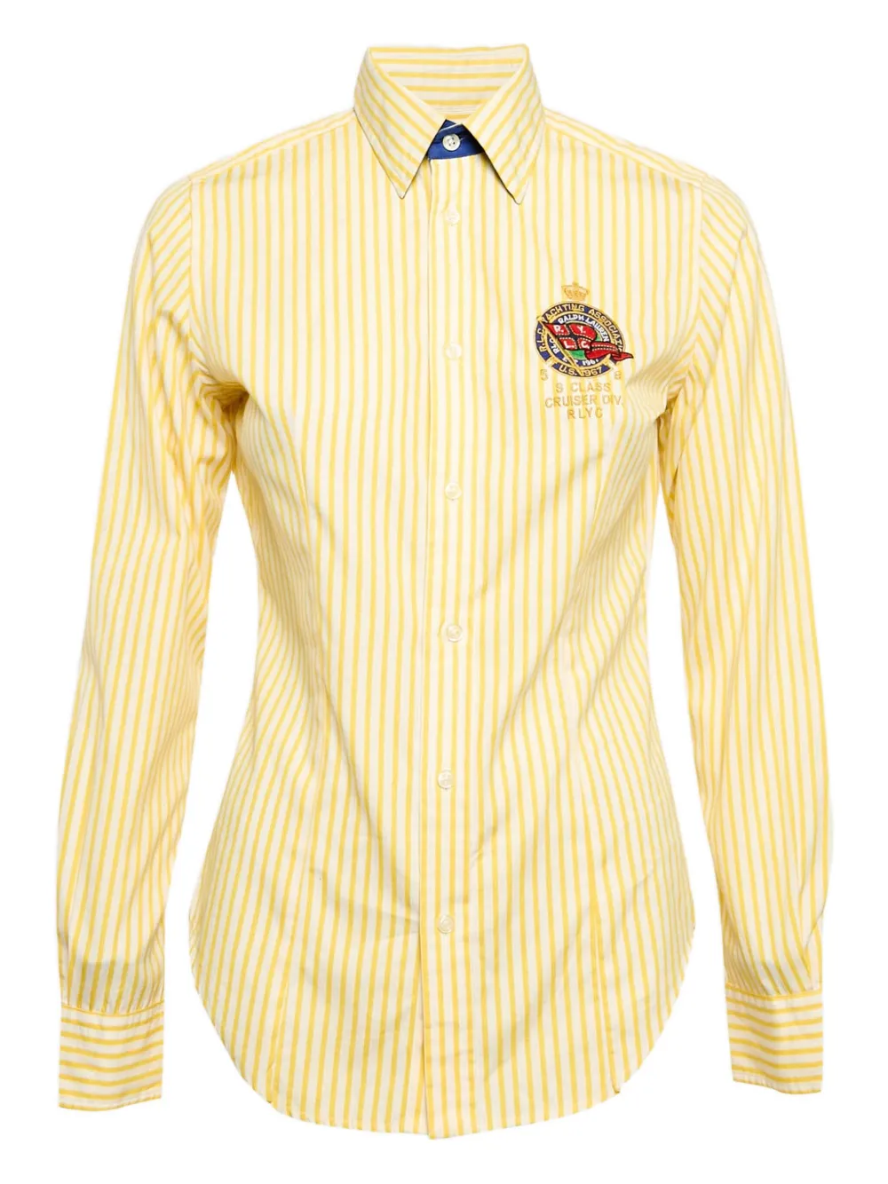 Polo Ralph Lauren Vintage قميص مخطط ومطرز | أصفر | Image 1