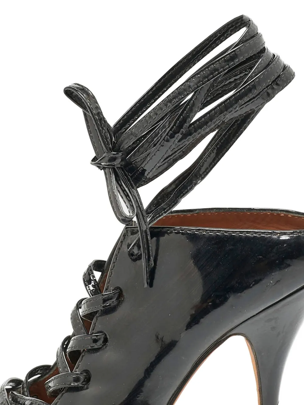 Givenchy Pre-Owned 105 mm lakleren muiltjes met veters - Zwart