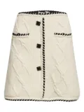 Self-Portrait 2024 cable-knit skirt - White