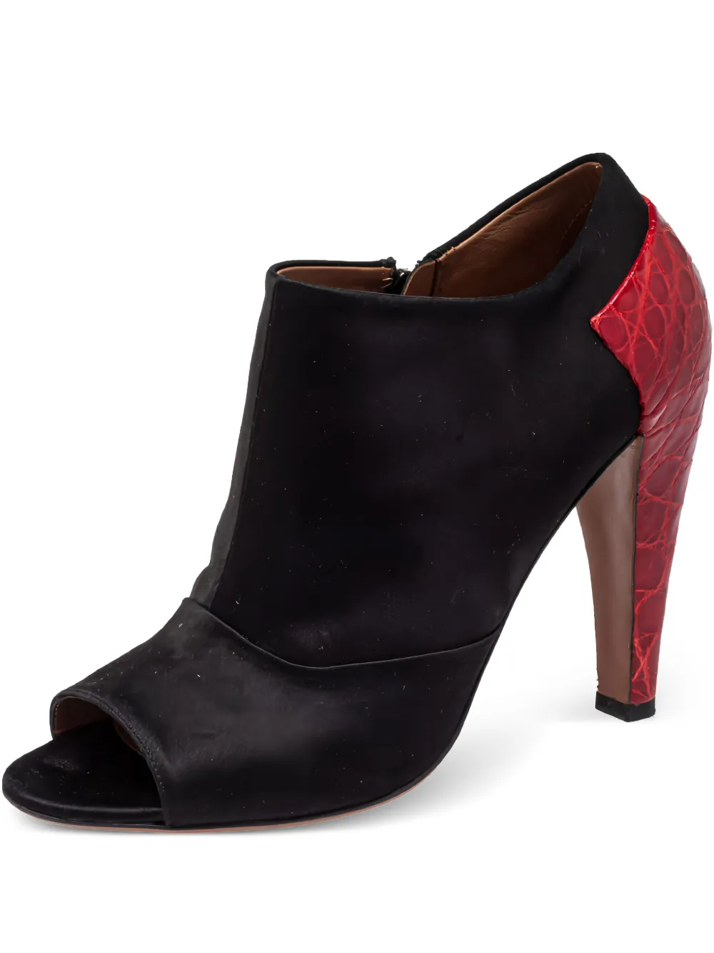 Alaïa Pre-Owned croc-embossed satin booties | Black | Image 1