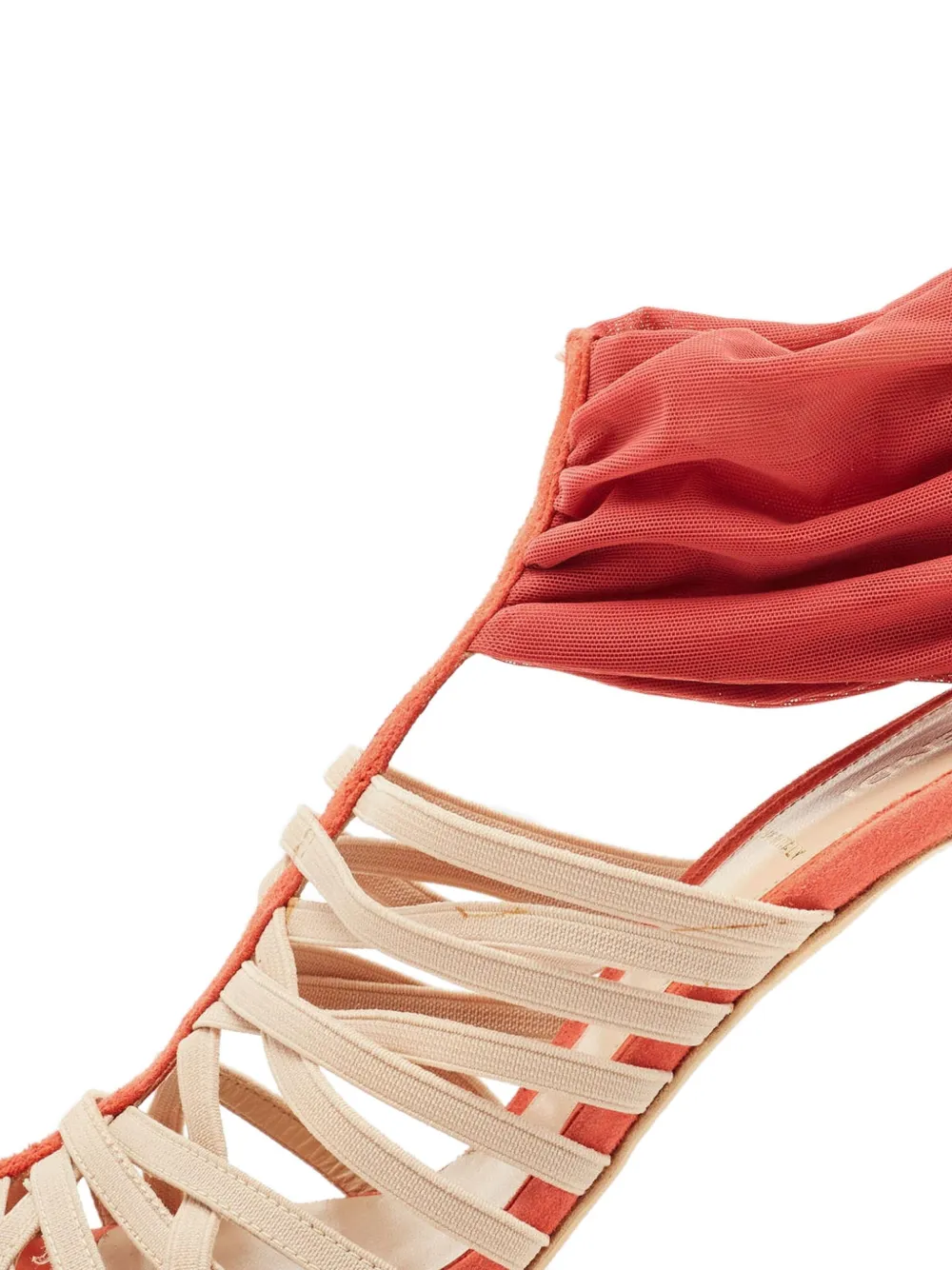 Fendi Pre-Owned 75 mm sandalen met ruches en hak - Beige