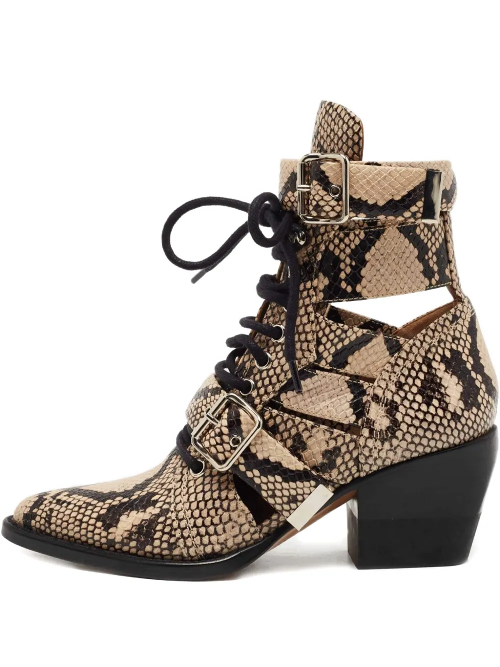 Chloé Pre-Owned python-embossed boots | Neutrals | Image 1