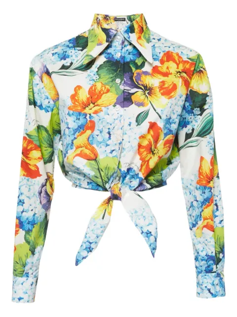 Dolce & Gabbana Pre-Owned floral-print cropped shirt