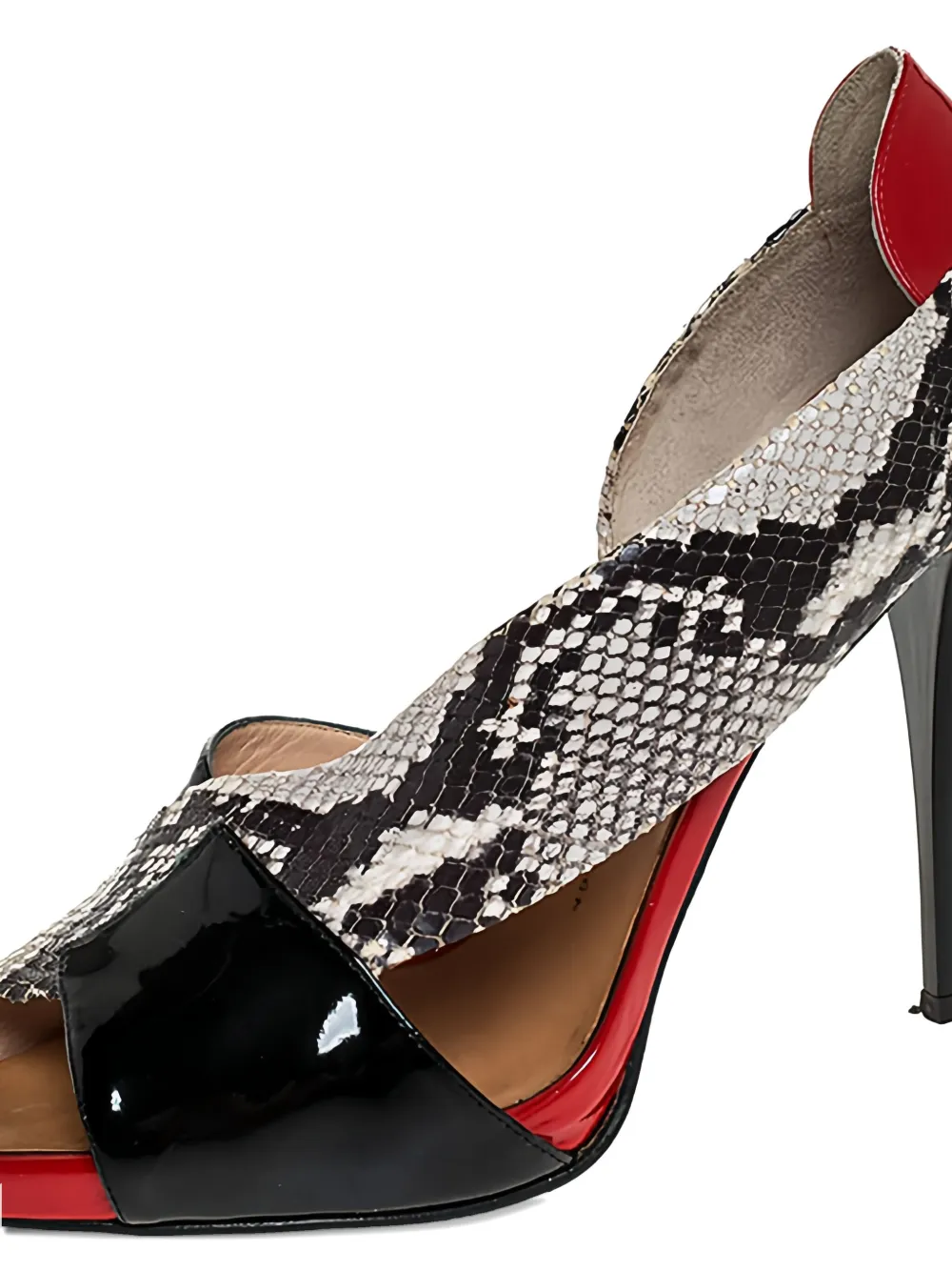 Giuseppe Zanotti Vintage 120 mm lakleren sandalen met python-effect - Zwart