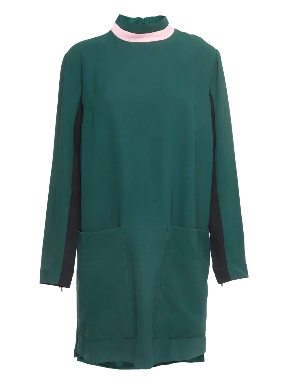 Pre-owned Burberry Stripe-detail Mini Dress In Green