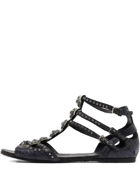 Miu Miu Pre-Owned studded-embellished python-skin leather sandals