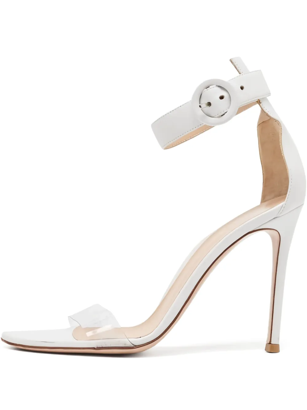 Gianvito Rossi Transparente Portofino Sandalen mit Schnallenriemen 100mm - Weiß