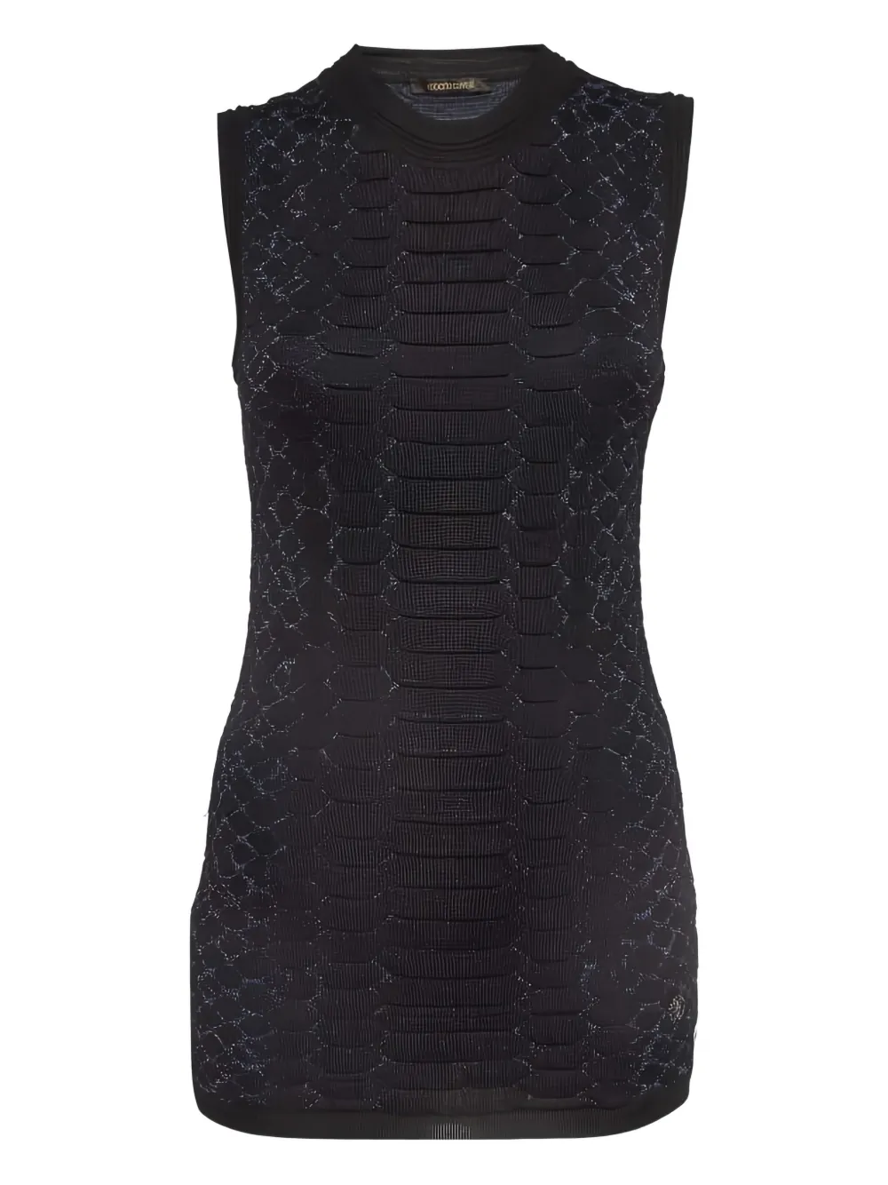 Roberto Cavalli Vintage snakeskin-effect knitted top | Black | Image 1