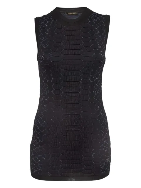 Roberto Cavalli Vintage snakeskin-effect knitted top