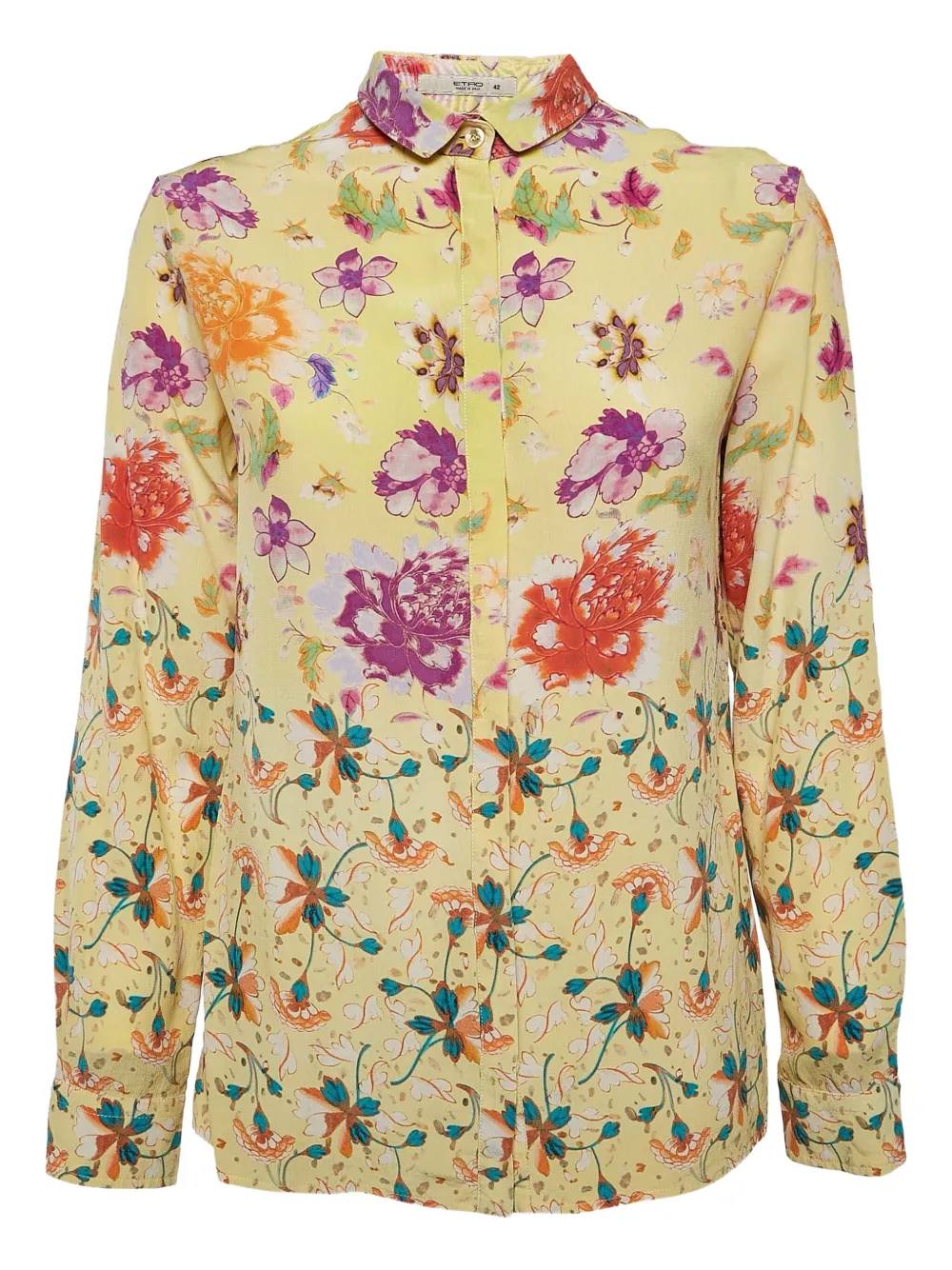 Etro Pre-Owned 2024 floral-print silk shirt | Yellow | Image 1