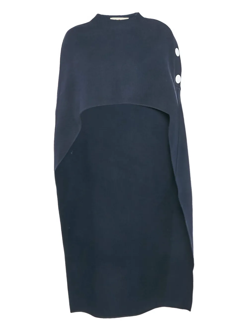 Pre-owned Marni Button Wool Cape Coat In Blue