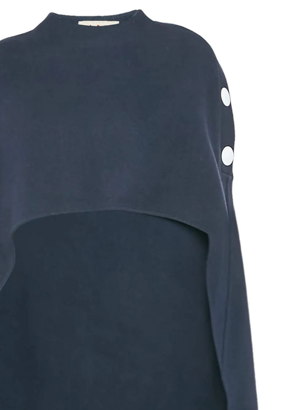 Pre-owned Marni Button Wool Cape Coat In Blue