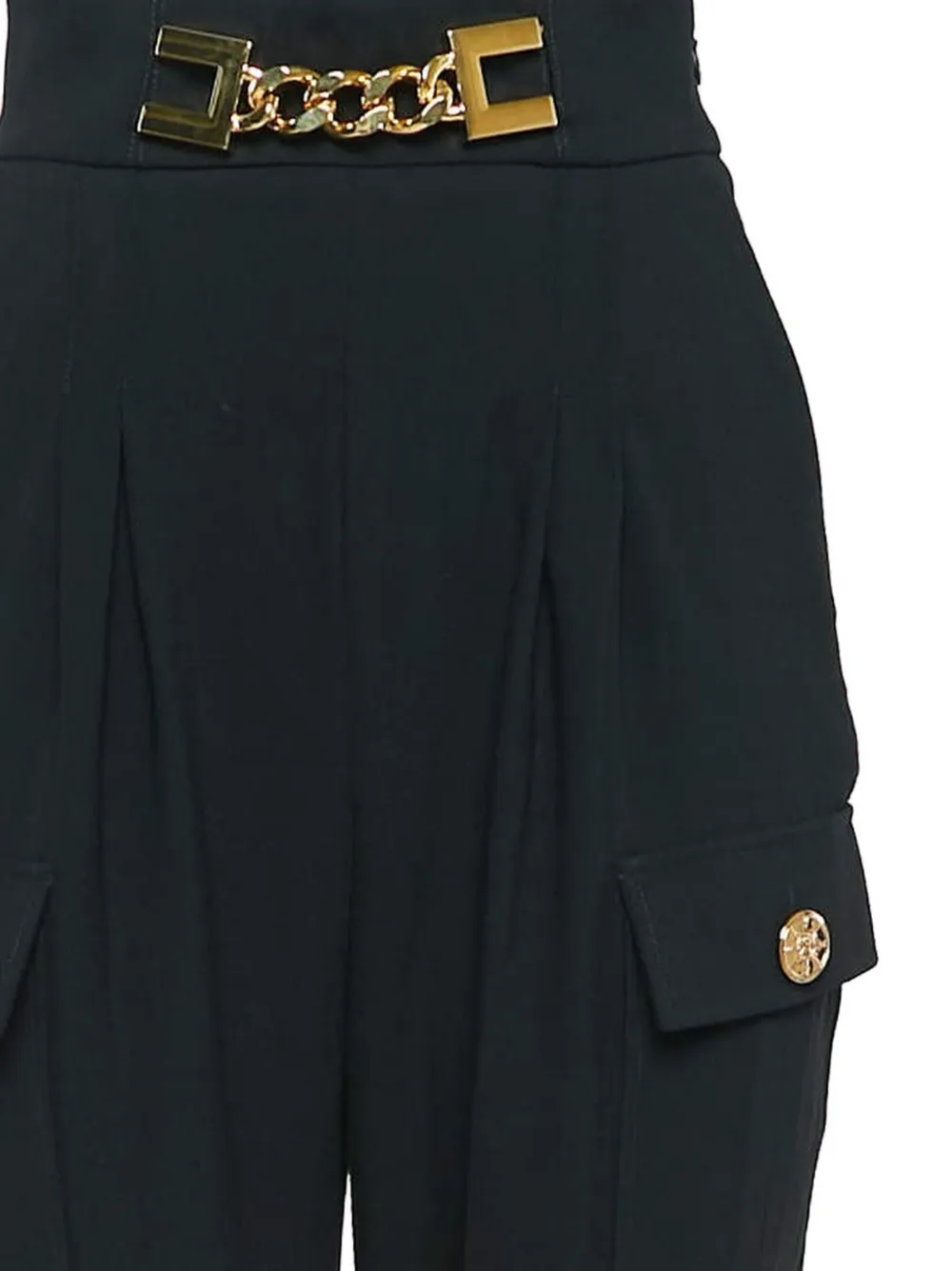 Elisabetta Franchi Cargo broek met ketting - Zwart