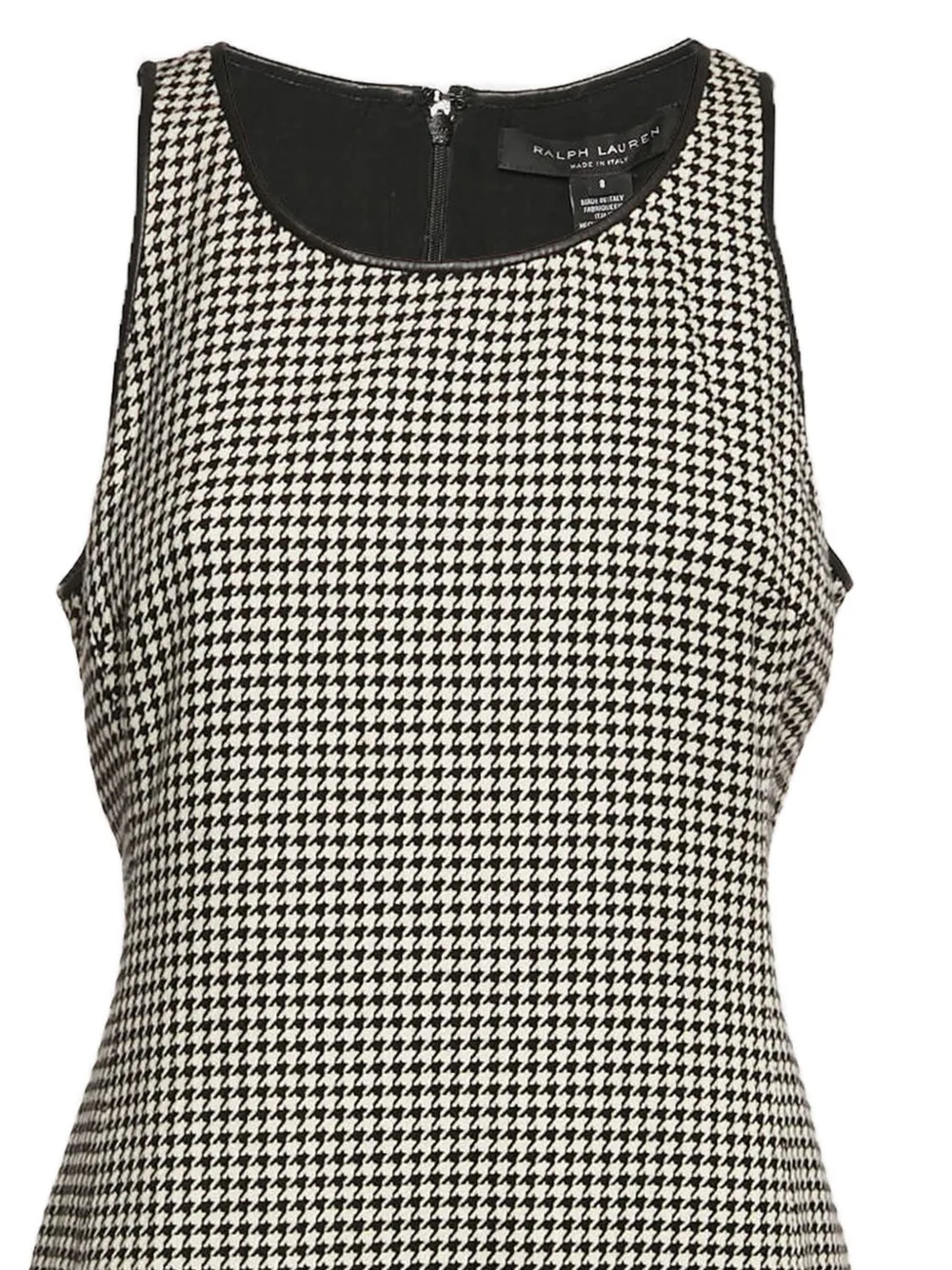 Polo Ralph Lauren Vintage Flared jurk met pied-de-poule print - Zwart