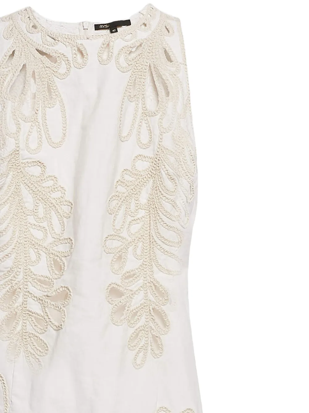 Maje Jurk met geborduurde bloemen - Wit