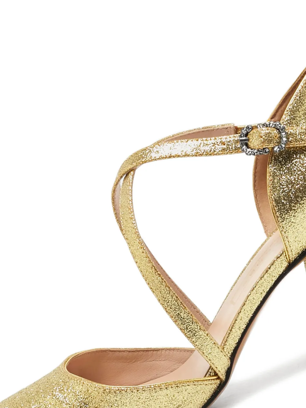 Marc Jacobs Vintage 75 mm sandalen met gekruiste bandjes en glitters - Geel