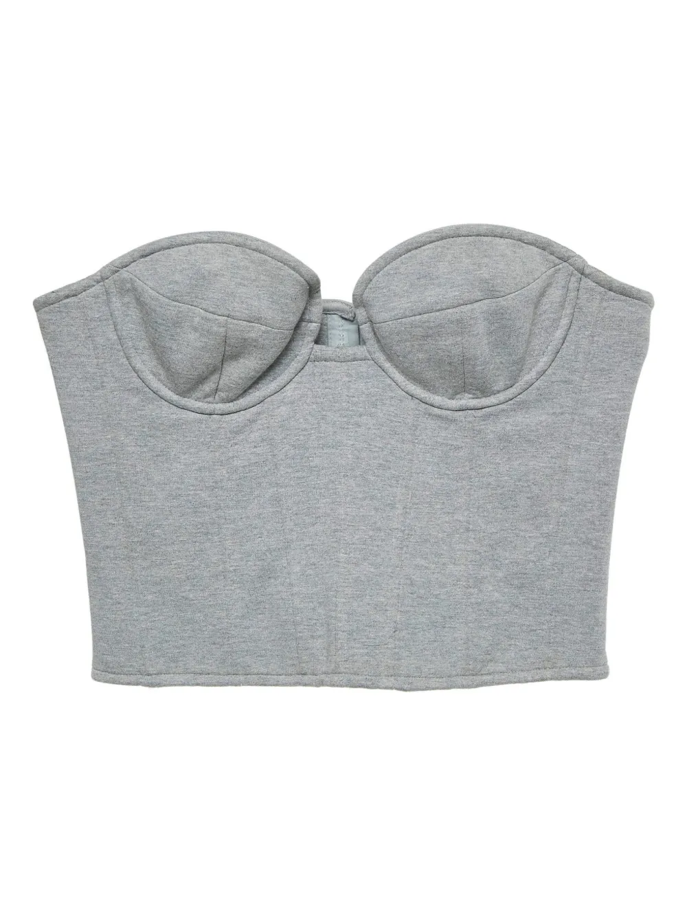 Pre-owned Magda Butrym Strapless Corset Top In Gray