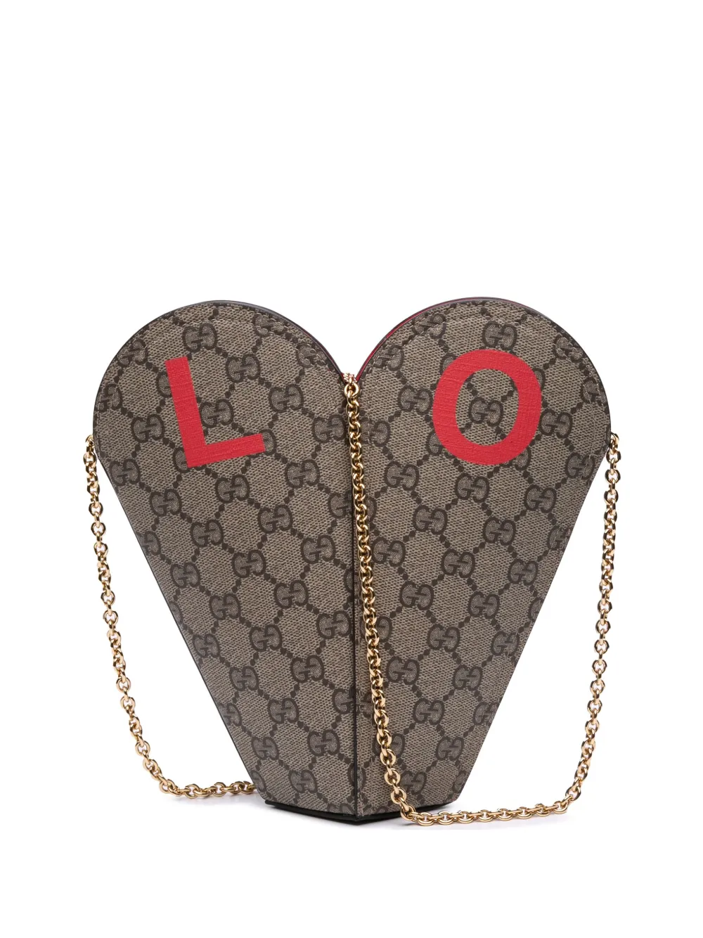 Gucci Pre-Owned 2022 バレンタインデー GGスプリーム ラブ ハート ショルダーバッグ - ブラウン Gucci Pre-Owned 2022 バレンタインデー GGスプリーム ラブ ハート ショルダーバッグ - ブラウン