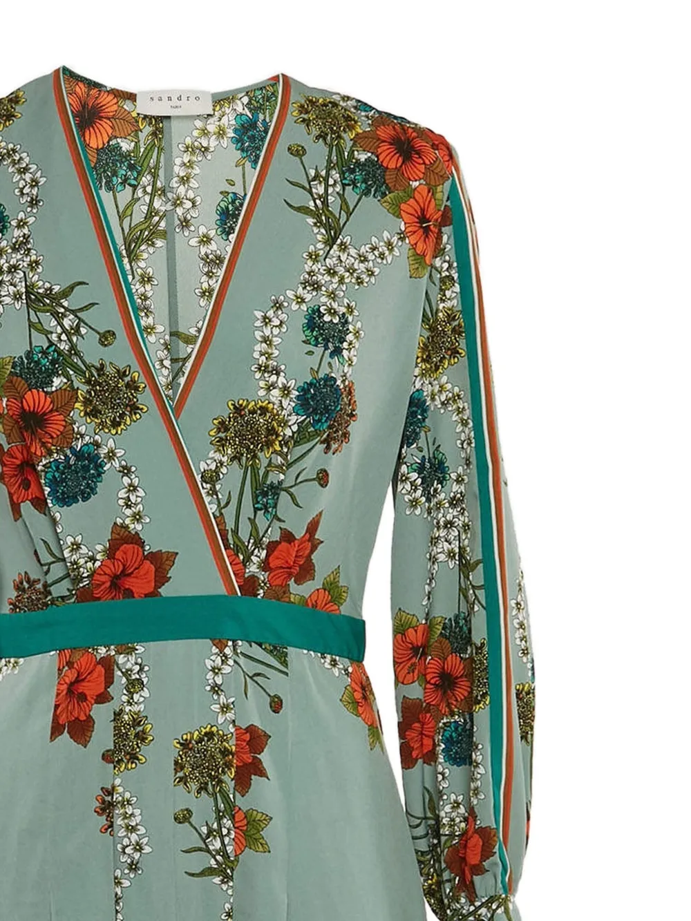 SANDRO Jurk met bloemenprint - Blauw