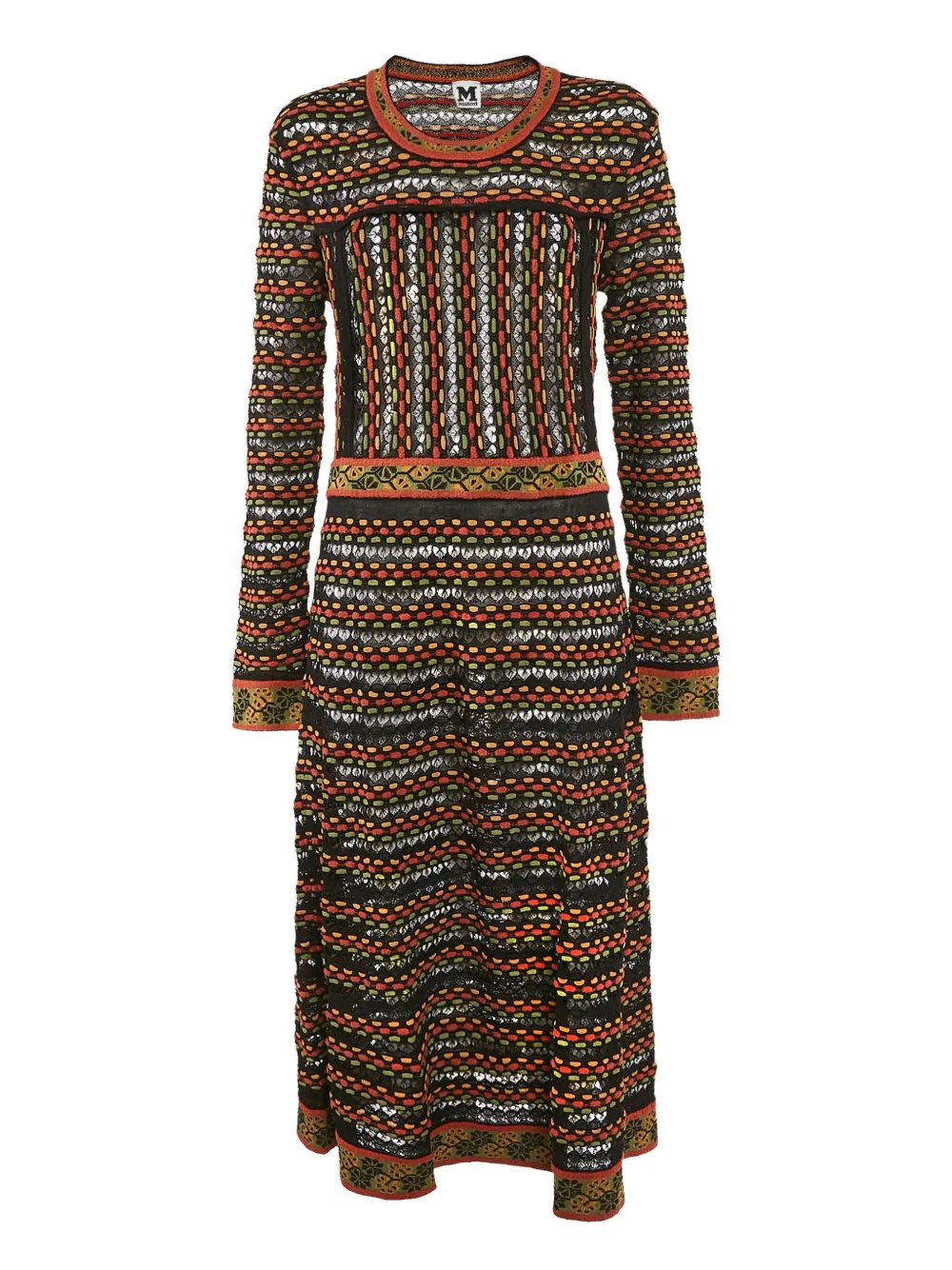 Pre-owned Missoni Long-sleeve Knit Dress In Black