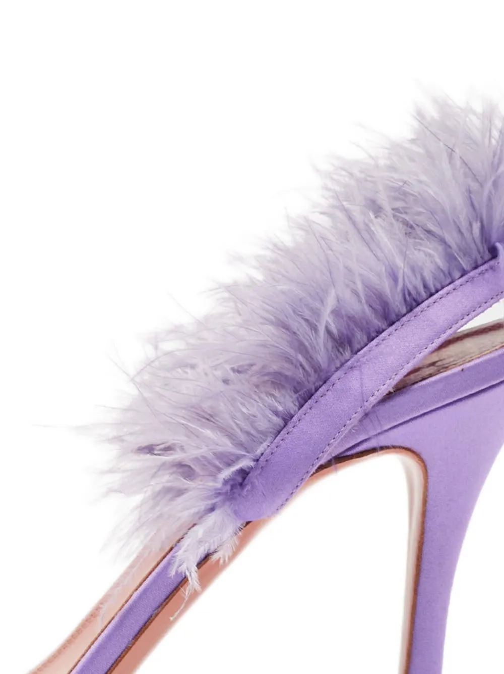 Amina Muaddi 100 mm Adwoa sandalen met veren - Paars