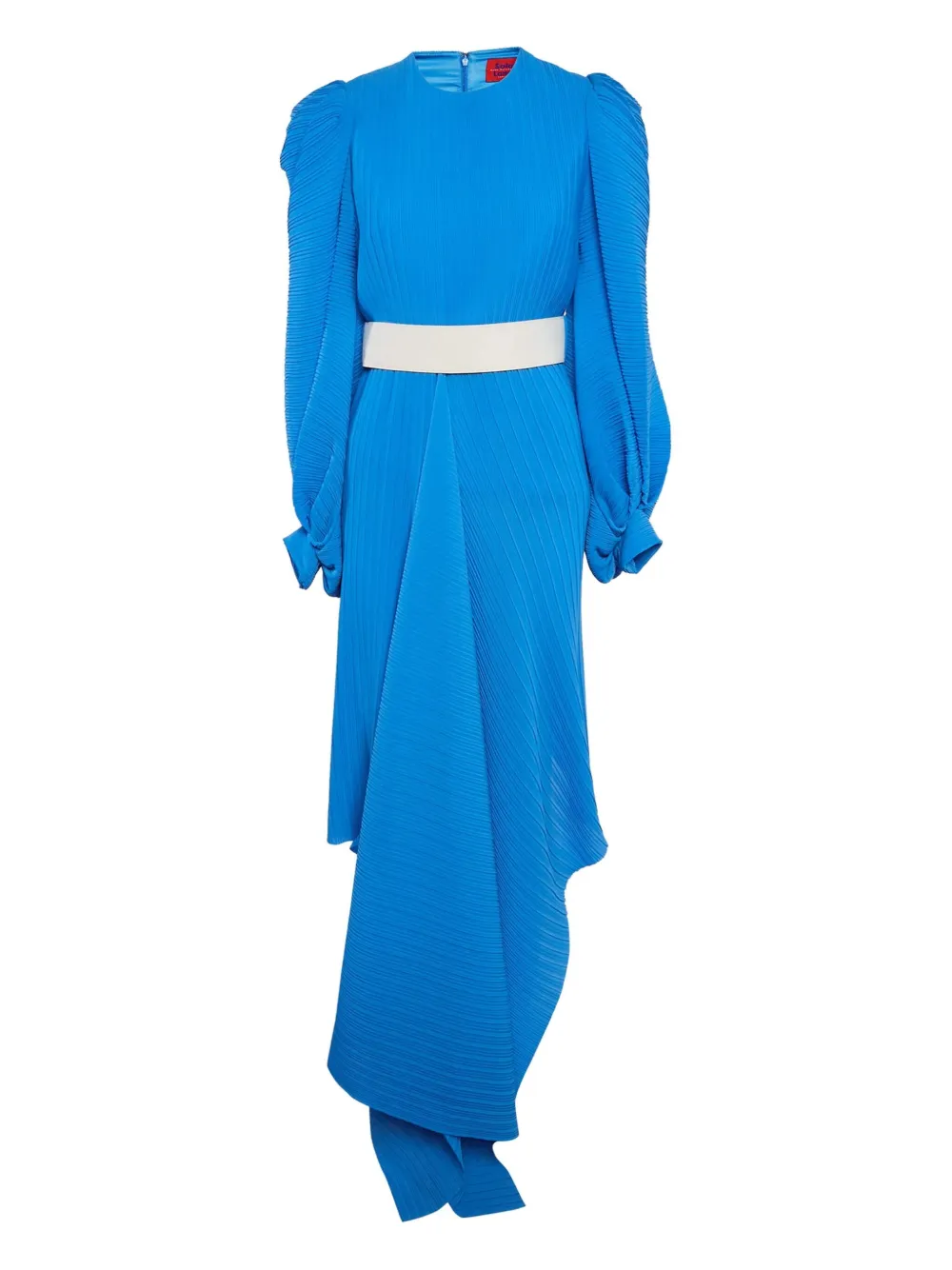 Solace London pleated asymmetric dress | Blue | Image 1