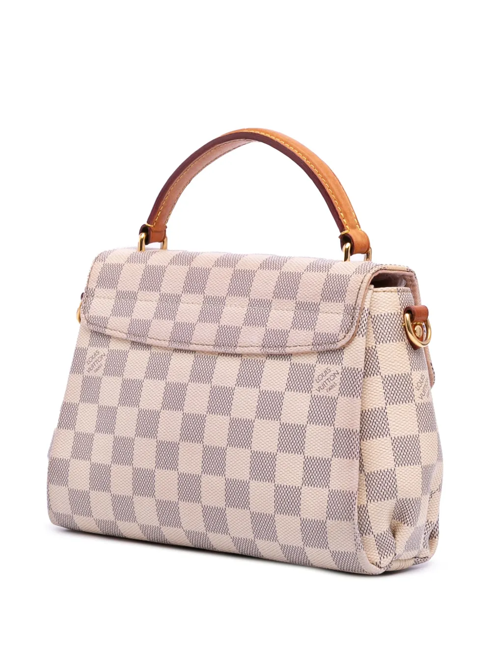 Pre-owned Louis Vuitton 2016 Damier Azur Croisette Satchel In White