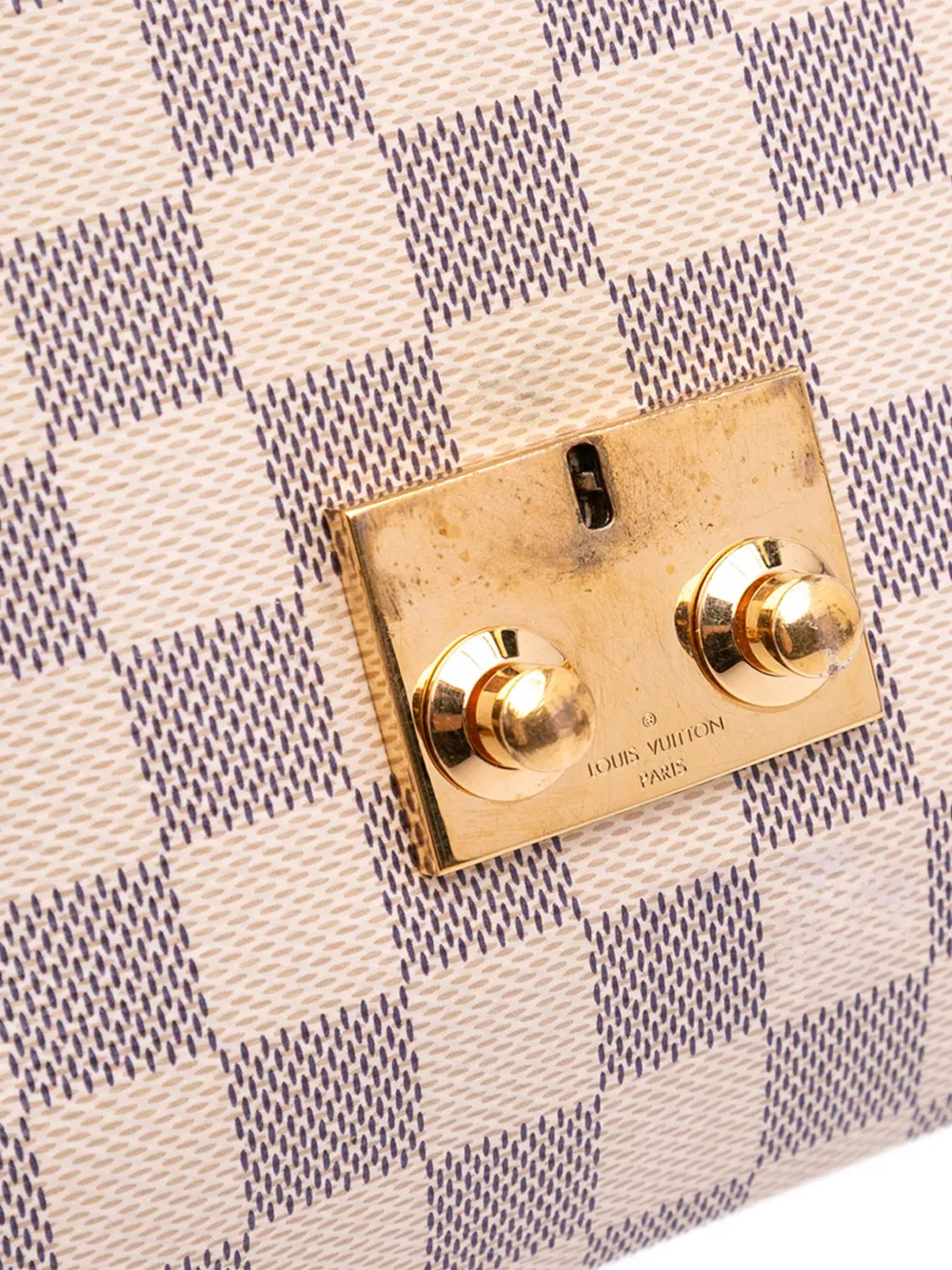 Pre-owned Louis Vuitton 2016 Damier Azur Croisette Satchel In White
