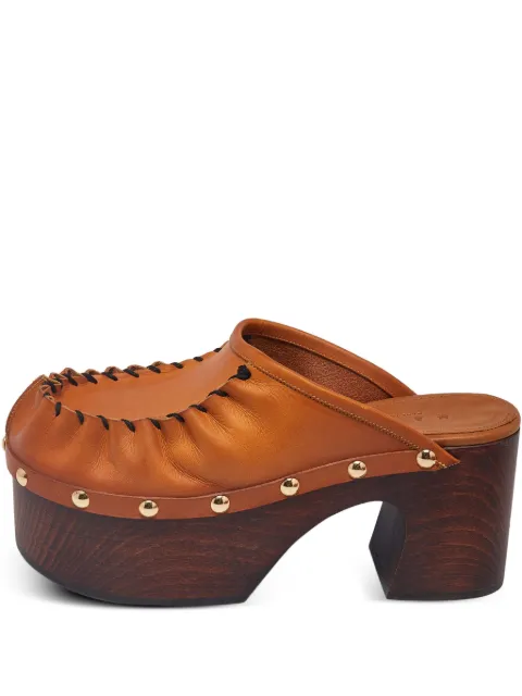 Marni Pre-Owned 80mm leather studded platform clogs