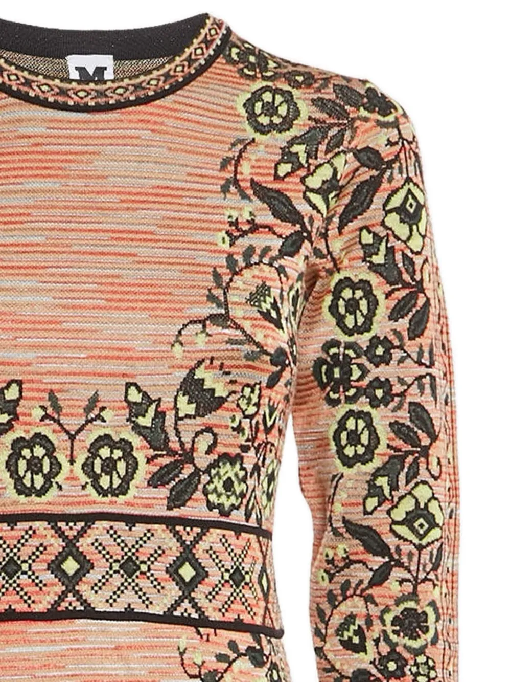Missoni Pre-Owned Gebreide jurk met bloemenprint - Oranje