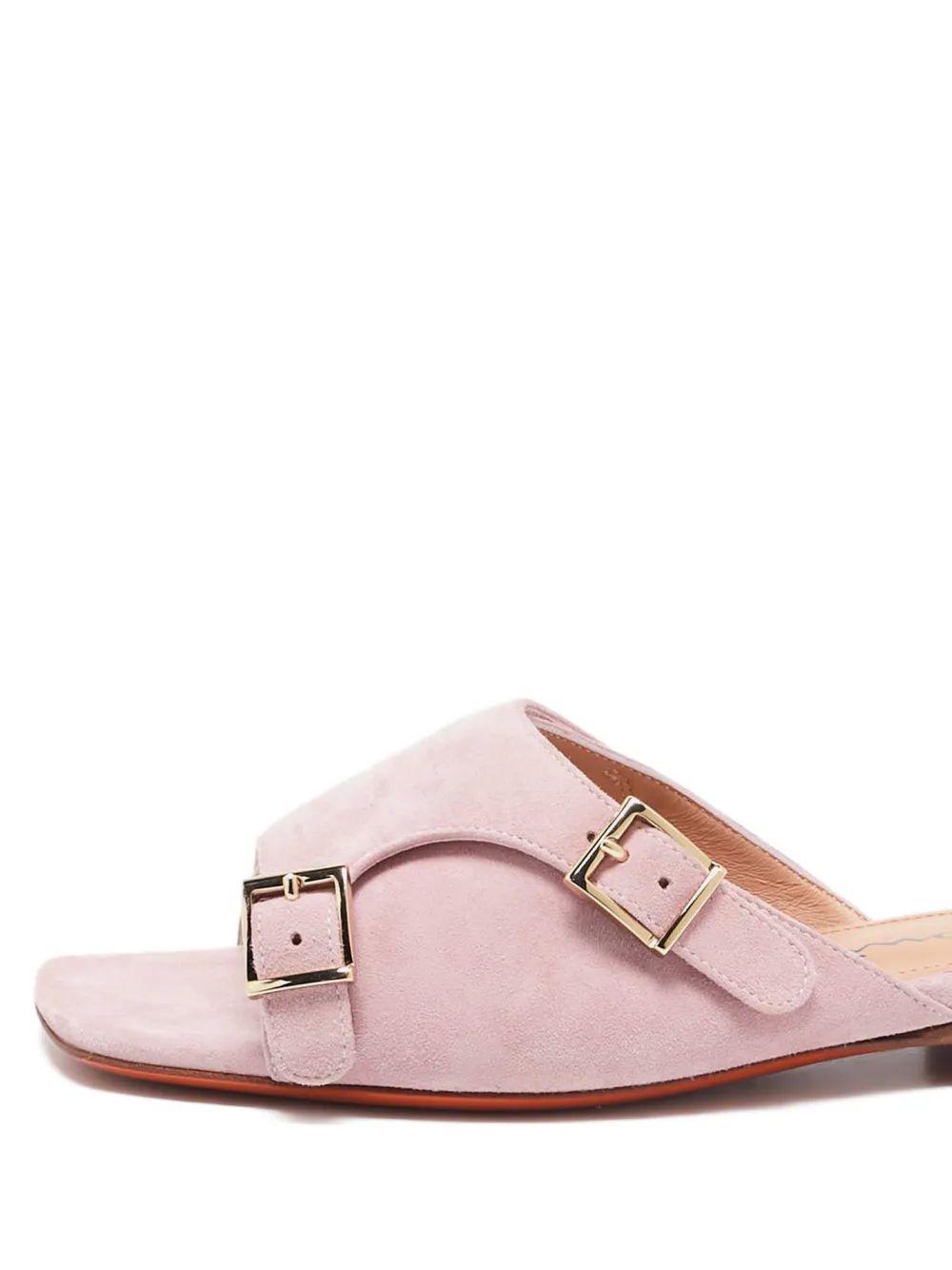 Santoni Suède sandalen met dubbele gesp - Roze