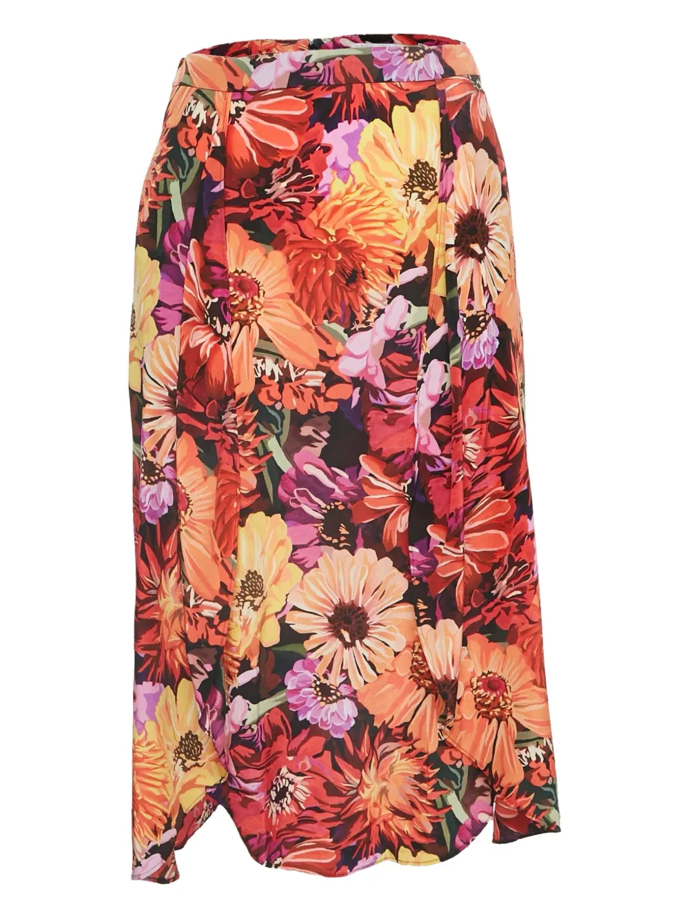 Stella McCartney Pre-Owned Rock aus Seide mit Blumen-Print - Rot