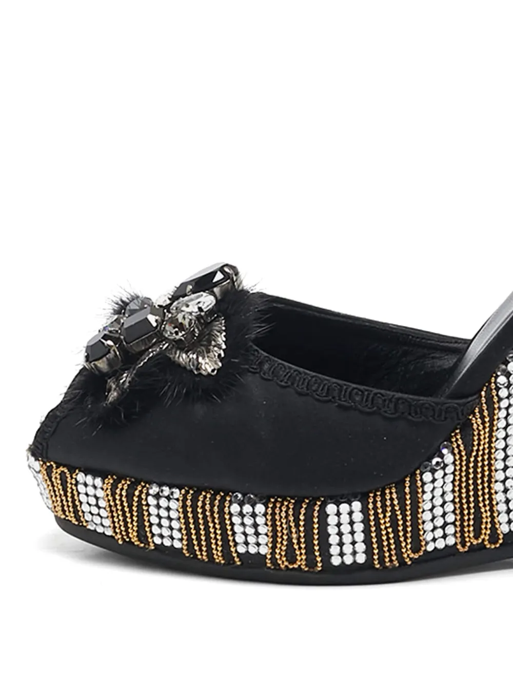 Le Silla 105 mm sandalen verfraaid met kristallen en sleehak - Zwart