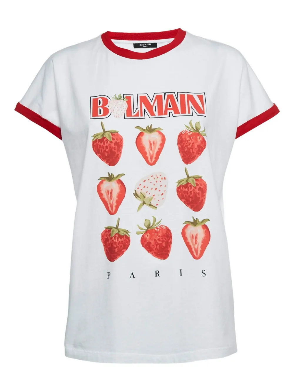 Balmain Pre-Owned strawberry-print T-shir | White | Image 1