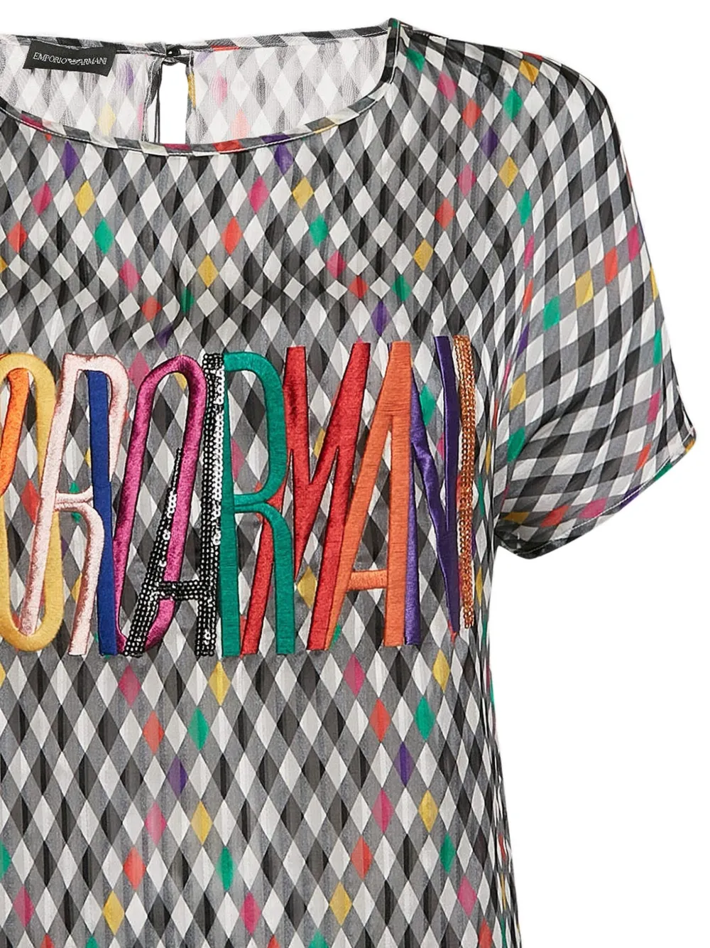 Emporio Armani Pre-Owned checked logo-embroidered blouse | Image 2