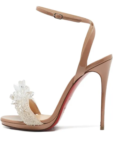 Christian Louboutin Pre-Owned sandalias de piel con detalles de cristal y tacón de 120mm 2024