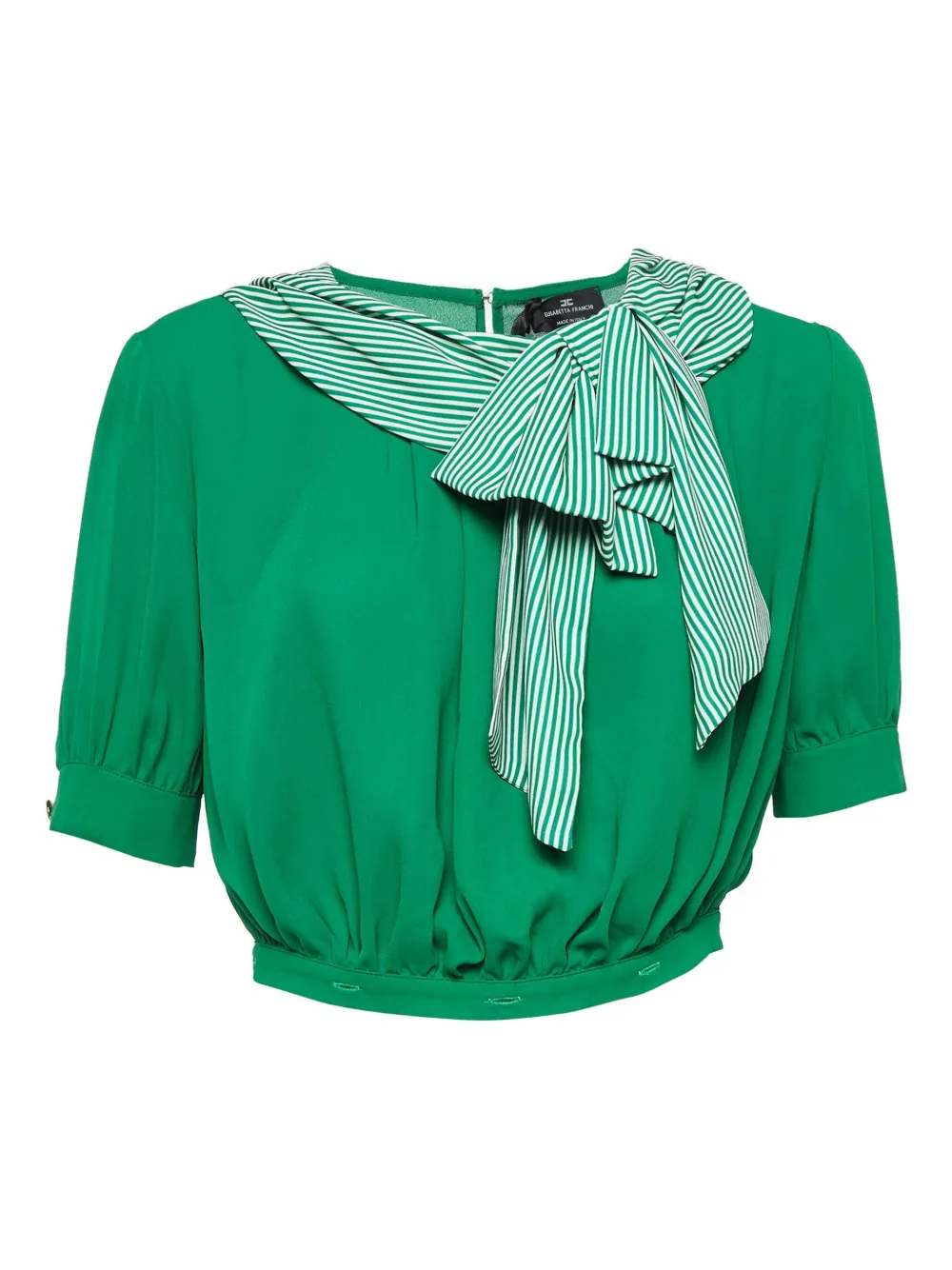 Elisabetta Franchi bow-detail crepe top | Green | Image 1
