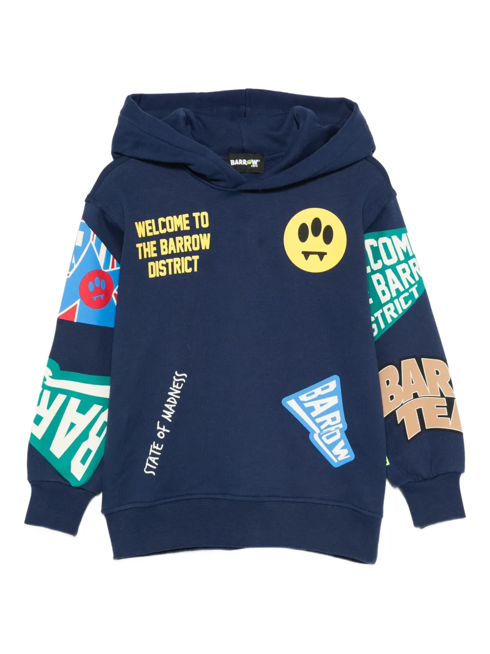 Barrow kids logo-print hoodie Blauw